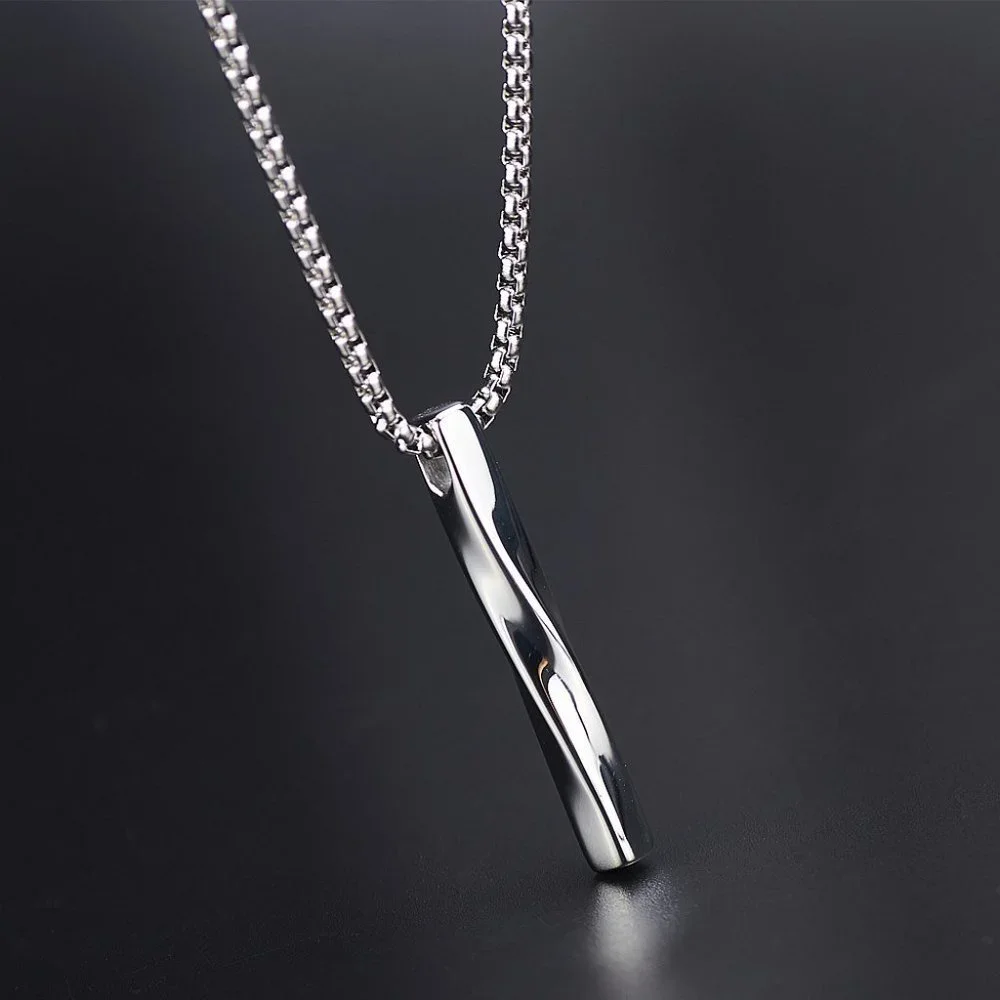❤️Trendy wild twist long strip pendant necklace for women/men, N90201P193